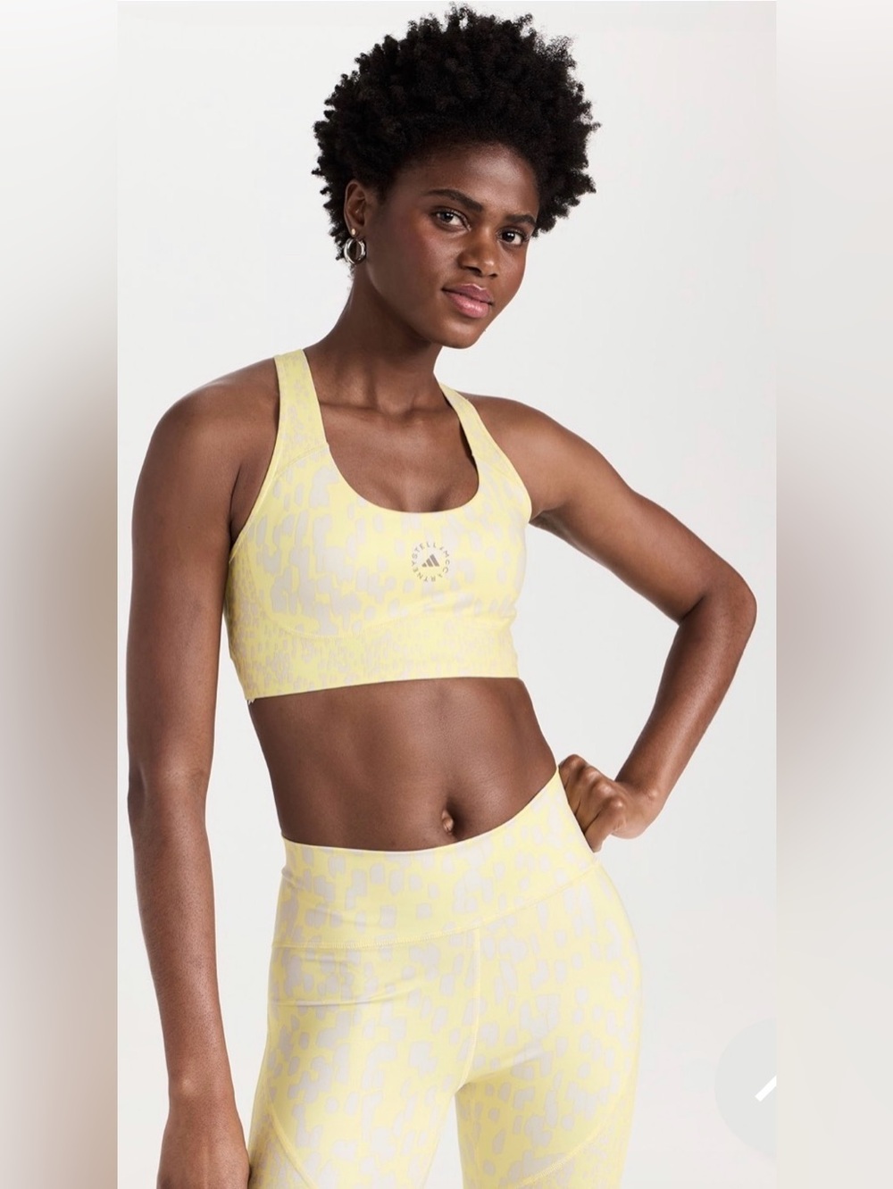 Adidas X Stella McCartney TruePurpose Power Impact Sports Bra Yellow Sz L A-C